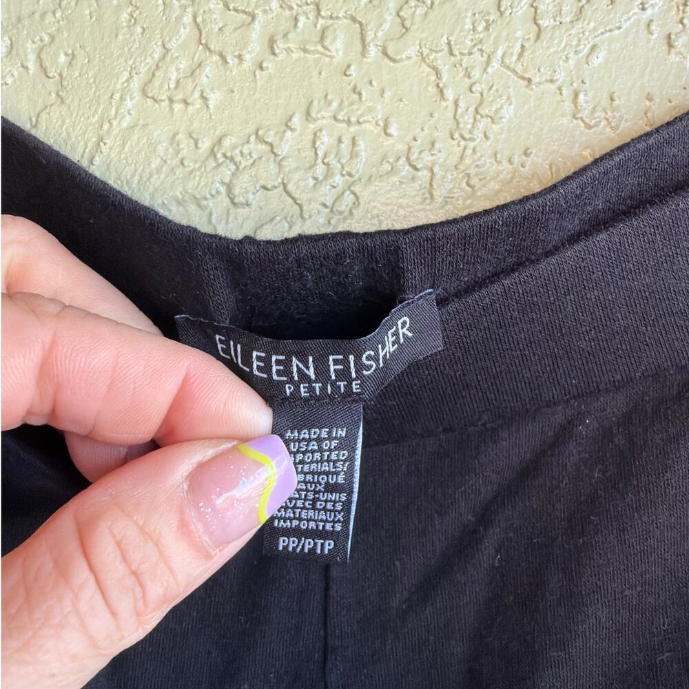 Eileen Fisher Pull On Pants Womens Petite XS Black Straight High Rise Pockets - Picture 4 of 6
